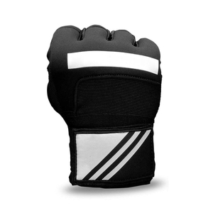 Half Finger Training Gloves Black With Reflective Stripes Velcro Closure For Martial Arts and Boxing Inner Gloves - Product Image 4