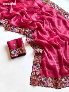 Diseño moderno, aspecto elegante, excelente calidad, Alexa Crush con bordado floral, fabricante de sarees y blusas de Surat. - Product Image 5