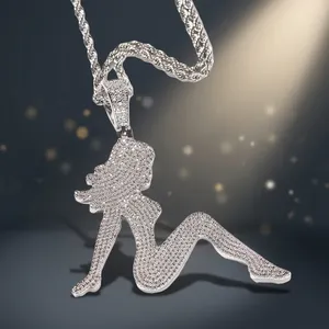 Iced Out Hip Hop Charm Pendant 925 <b>Sterling</b> <b>Silver</b> Moissanite Custom <b>Necklace</b> for Children Women & Unisex - Product Image 3
