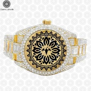 Charm_Jewells Luxury Gold <b>Watch</b> 38mm Round Dial Analog Quartz Movement Diamond Encrusted Unisex Fashion Jewelry - Product Image 3