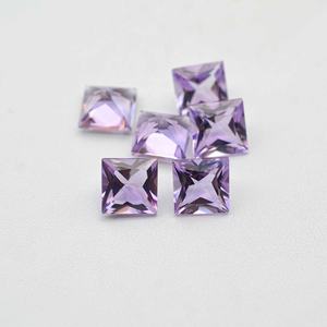 10mm naturel rose améthyste carré princesse coupe taille calibrée pierres précieuses en vrac pierres d'améthyste à facettes au Stock d'usine disponible - Product Image 3