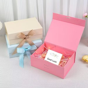 <b>Black</b> Rectangle Rigid Gift <b>Box</b> With Ribbon High-End Paper Packaging For Gift Craft - Product Image 3