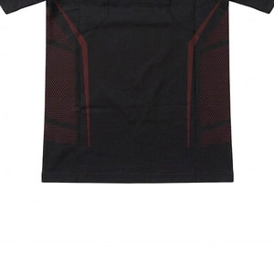 เสื้อรัดกล้ามเนื้อแขนสั้นสำหรับผู้ชาย สีดำแดง ผ้าตาข่าย แห้งเร็ว สำหรับออกกำลังกายและฝึกซ้อม - Product Image 6