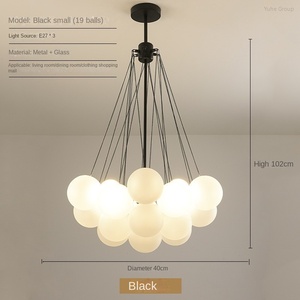 โคมไฟระย้าทรงรีแบบฟองอากาศสีขาวลายเมฆ ดีไซน์ทันสมัย สำหรับร้านอาหาร ห้องรับประทานอาหาร ห้องนอน ห้องครัว ใช้หลอดไฟ LED - Product Image 4