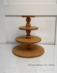 Présentoir à gâteau en bois gravé sur mesure pour offrir, idéal pour les mariages, les célébrations, la vitrine de boulangerie personnalisée et la décoration d'événement - Product Image 4