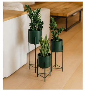 Modern Minimalist Indoor Metal Planter with <b>Stand</b> Style Floor Flower <b>Pot</b> for Living Room Bedroom & Office Home Decor - Product Image 4