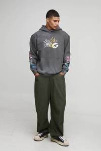 Sweat-shirt à capuche graphique pour homme en molleton de coton avec impression personnalisée effet délavé, style streetwear, fabricant, fournisseur, OEM - Product Image 5