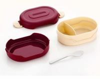 Lonchera de plástico de alta calidad con contenedor para salsa y compartimentos separados para condimentos al mejor precio por proveedor.