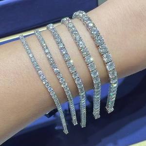 igi certified 9k 14k 18k white <b>gold</b> tennis bracelet 2mm to 5mm lab grown diamond paving fine jewelry <b>bangle</b> women gift - Product Image 3