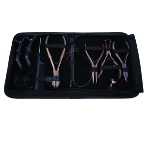 Salon Hair Extension Tool Kit with 3 Hole Beads Crimping Plier Tape In Plier Beads Opening Closing Tool <b>Hook</b> Loop Curved Needles - Product Image 1