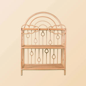 Wholesale Eco Friendly Rattan <b>Shelving</b> Bohemian Style <b>Storage</b> Rack Cute Rainbow Shape Kids Bedroom Organizer Display Stand <b>Unit</b> - Product Image 5