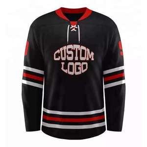 Maillot de hockey sur glace marron personnalisé à manches longues, col en V, nom et numéro de l'équipe - Product Image 6