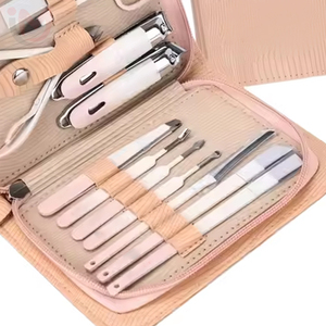 Luxury 12-in-1 12PCS Durable Portable Manicure Kit Gradient Pink Stainless Steel Classic Personal Care Grooming for Women Men - Product Image 3