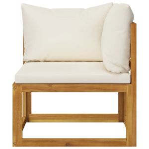 Conjunto de Muebles de Jardín de Madera de Acacia Sólida en Color Crema, Tamaño Grande, con Poliéster, Muebles de Exterior Duraderos - Product Image 5
