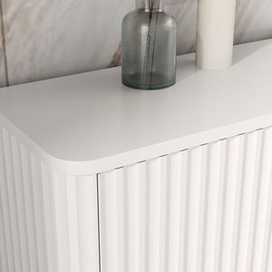 Mueble para TV Moderno de Mediados de Siglo, Color Blanco, 55/60/65 Pulgadas, Centro de Entretenimiento, Consola Multimedia con Almacenamiento para Sala de Estar - Product Image 6