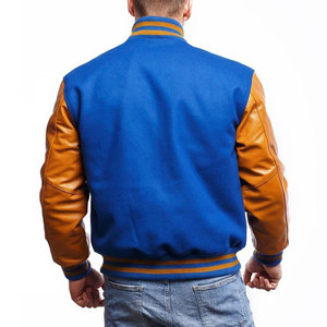 Manufacturer Custom Embroidery Canvas Fleece Stand Collar Cartoon Print College Letterman Varsity Jacket <b>Men</b> Plus Size Winter - Product Image 2