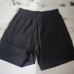 Shorts pour hommes - Noir, coupe évasée, décontracté, léger, taille élastique, nylon/coton, anti-plis, logo personnalisable - Product Image 1