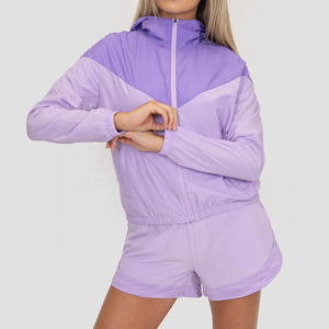 <b>Women</b> <b>Windbreaker</b> Tracksuit Set Custom Logo Trendy Streetwear Athletic Outfit with Lightweight Jacket and Matching Sports Pants - Product Image 4