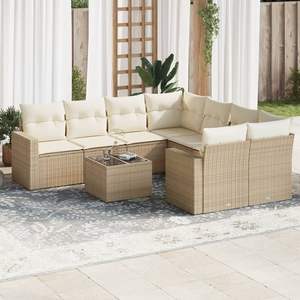 Set Divano da Giardino Beige e Crema, Elegante Arredamento da Esterno per Intrattenimento all'Aperto - Product Image 1