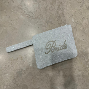 Elegante Bolso de Mano Blanco para Novia, Bordado con Cristales, con Correa de Cadena, de Lino Impermeable, para la Noche (Tamaño Personalizable) - Product Image 4