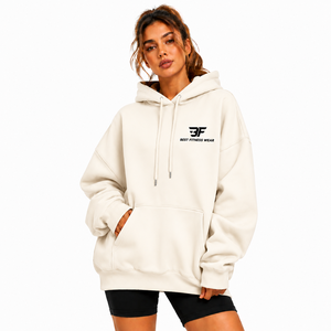 Vente en gros de sweats à capuche unisexe surdimensionnés et épais en coton lourd avec logo personnalisé, et sweats à capuche pour femmes en molleton épais - Product Image 2