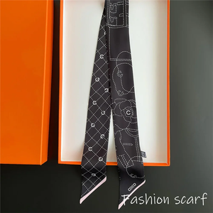 Nouveau foulard coréen d'été pour femme, petit foulard en sergé avec boucle décorative et ruban, idéal pour la poignée de sac ou comme bandeau, souvenir - Product Image 3
