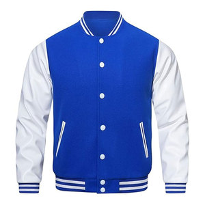 <b>Mens</b> Custom Varsity <b>Jackets</b> <b>Faux</b> <b>Leather</b> Stand Front Boys College Baseball Classic Casual Streetwear Athletic Bomber <b>Jacket</b> - Product Image 1