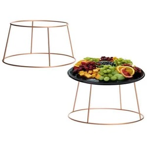 Unique design Metal <b>Pizza</b> Stand Round <b>Shape</b> Rose Gold Frame Black Tray For Tableware Hotel Restaurant Cafe Use - Product Image 1
