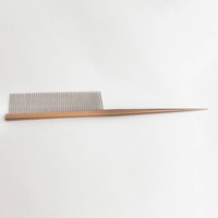 Peigne à queue de rat en acier inoxydable rose durable et écologique Eversharp 180 mm pour toilettage des animaux, chiens et chats, à dents fines pour enlever les poils