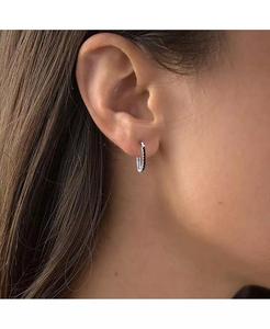Orecchini a cerchio spinello nero in argento Sterling | Macacy's - Product Image 3
