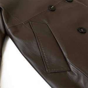 Abrigo Largo Impermeable, Transpirable y Ecológico de Cuero Genuino para Mujer, con Logotipo Personalizado - Product Image 4