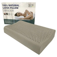 Almohada de espuma viscoelástica con contorno de látex Natural 100% al por mayor con características de masaje almohadas con función de nombre de goma estampada posicionadores