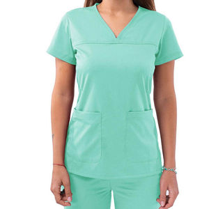 Conjunto de Uniformes Médicos de Lujo, 60% Poliéster, 40% Rayón, Ultraelástico, Corte Moderno, Uniforme para Enfermeras y Doctores con Blusa de 2 Bolsillos y Pantalones, OEM - Product Image 5