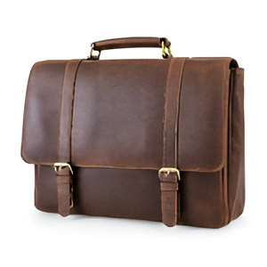 Bolso Bandolera Vintage de Cuero Genuino Marrón, Maletín para Portátil de 14 Pulgadas, Bolso de Hombro para Oficina y Viajes para Hombre - Product Image 6