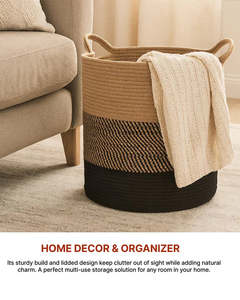 Jute <b>Laundry</b> <b>Basket</b> for Clothes and Toy Storage, Jute Storage <b>Basket</b> and <b>Laundry</b> Bag - Product Image 5