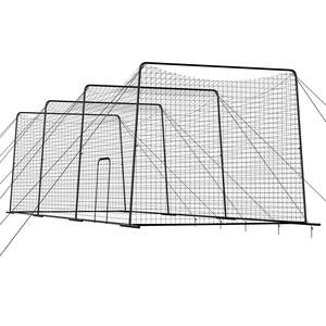 Cage de frappe de baseball portable autoportante 39,4 x 12,1 x 10,2 pieds, cordes longues en HDPE nouées 45 plis, équipement d'entraînement intérieur, modèle - Product Image 1