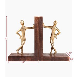 Sujetalibros de escultura humana clásica chapada en oro, sujetalibros de escultura de estilo moderno decorativo para decoración de estantería, sujetalibros de lujo brillante - Product Image 1