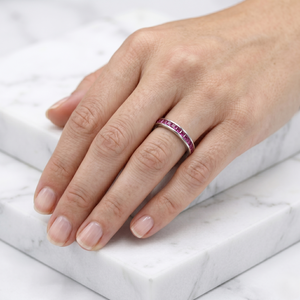 แหวนทับทิมธรรมชาติทำด้วยมือ18K สีขาวทองอินเทรนด์สำหรับงานแต่งงานงานวันครบรอบ - Product Image 6
