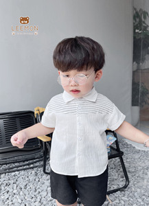 Ensemble décontracté d'été en gros pour garçons : tenue de pique-nique, chemises et shorts pour fêtes, vêtements de mode pour tout-petits garçons - Product Image 5