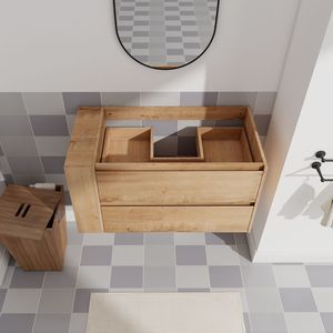 Vanità da bagno da 36 pollici a parete con cassetto a chiusura morbida esclusivo senza lavabo - Product Image 5