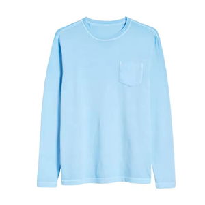 Wholesale High Quality Fashion 100% Cotton <b>Men</b> <b>T</b>-<b>Shirts</b> O-Neck Full Sleeve Custom Logo Anti-Pilling <b>Ringer</b> Fit Short Design - Product Image 2