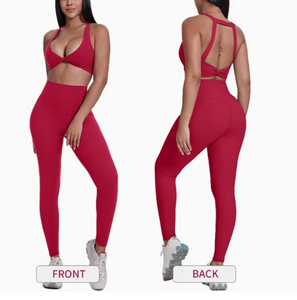 Ensemble de sport 3 pièces pour femme à séchage rapide, respirant et uni, comprenant un legging, une veste de compression et un soutien-gorge de sport, idéal pour le yoga et la gym - Product Image 4