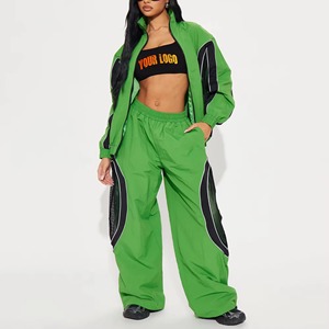 Conjunto Deportivo de Invierno para Mujer, de Alta Calidad, con Detalles de Malla, Bordado de Encaje, Hombros Caídos, Talla Grande, con Logotipo Personalizado Serigrafiado - Product Image 1