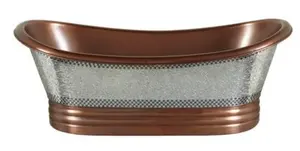 Bañera de cobre con mosaico de vidrio de la mejor calidad para baño, bañera de cobre personalizada de fabricante y proveedor indio - Product Image 5