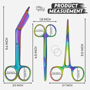 Trousse de Premiers Secours et de Pratique Clinique Infirmière avec Ciseaux à Pansements Bleus en Titane, Ciseaux à Coupes de Suture et Pinces à Moustiques - Product Image 3