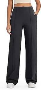 Women's Knitted Solid Color Full Length Loose Fit <b>Pants</b> With Large Pockets Elastic Waistband Breathable Casual Wear All Seasons - Product Image 5