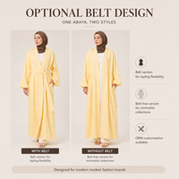 Robe Abaya Kaftan Moderne en Viscose avec Ceinture, Abaya Ouverte, Tenue Pudique, Fabricant OEM ODM Personnalisé