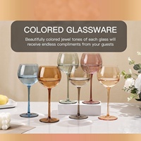 Verres à vin à long pied en cristal nordique de haute qualité 15OZ, gobelets colorés personnalisés pour la décoration de mariage