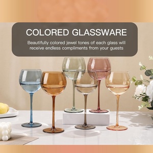 <span class=keywords><strong>Verres</strong></span> à vin de haute qualité 15OZ en cristal nordique personnalisés, colorés bleu, rose, or, rouge, pour la décoration de mariage - Product Image 4