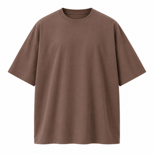 Camiseta Clásica Lisa Oversize para Hombre, Cuello Redondo Sencillo, Estilo Urbano Casual, Uso Diario, Etiqueta Personalizada, Proveedor Mayorista - Product Image 1